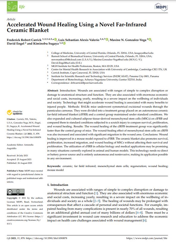 Accelerated Wound Healing Using a Novel Far-Infrared Ceramic Blanket